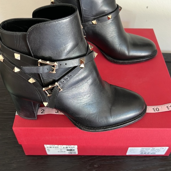 Valentino Rockstud Ankle Boot 3” Heel Gold Studs - Picture 6 of 7